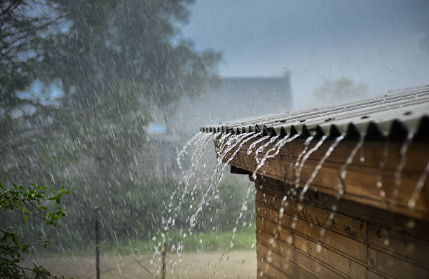 a house in the rain