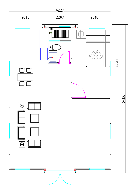 floor plan 1 of 30ft expandable container house