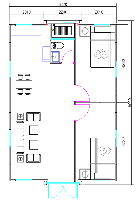 floor plan 2 of 30ft expandable container house