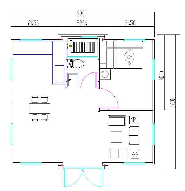 floor plan 3 of 20ft expandable container house