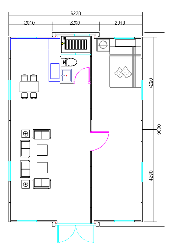 floor plan 4 of 30ft expandable container house