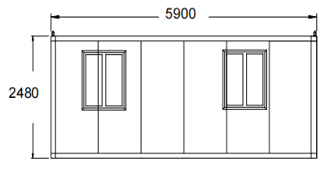 side view of 20ft expandable container house