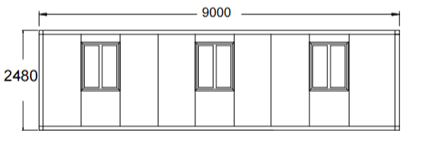 side view of 30ft expandable container house