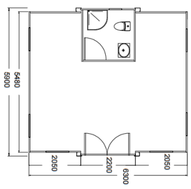 top view of 20ft expandable container house