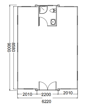 top view of 30ft expandable container house